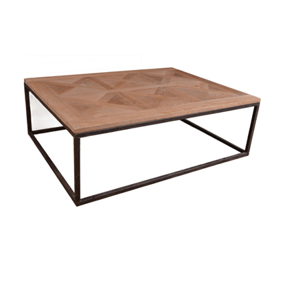 Tiled Wood coffee Table Top on Metal Frame