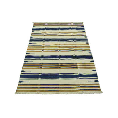 Palace Stripes in Blue and Olive Set in White