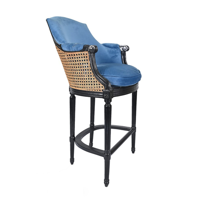 Armed Bar Chair with Rattan Detail