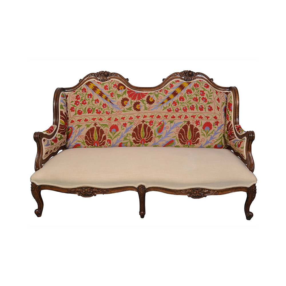 Vintage Textile Upholstered 2 Seater sofa