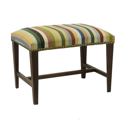 Classic Stool with Pin Stripe Upholstry