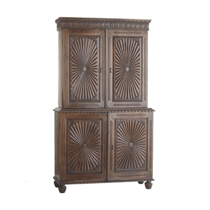 4 Door Separated Cabinet with Carving Design