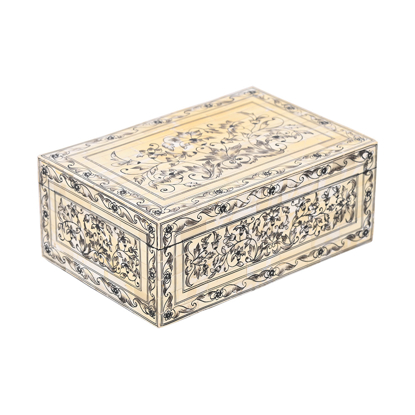 Bone Inlay Box with Picture Printed