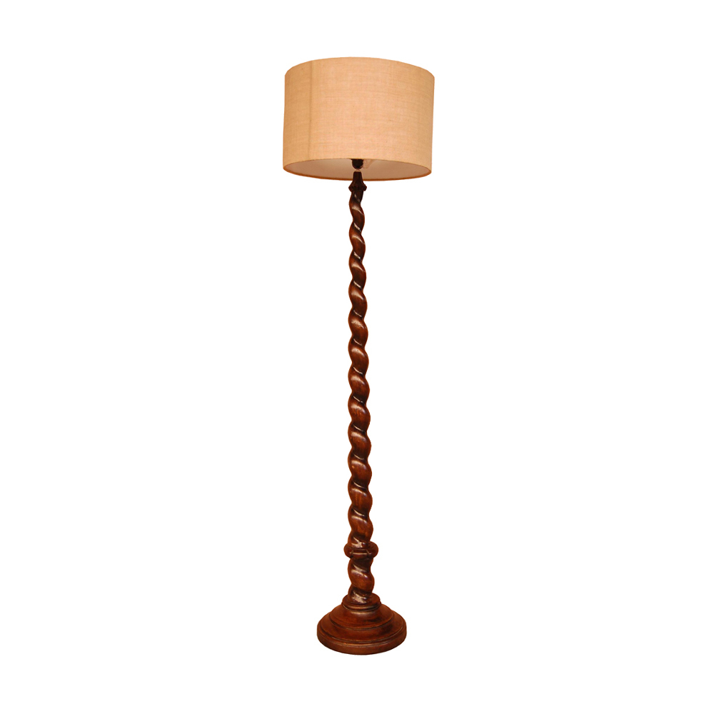 Rope Twined Wooden Floor Lamp