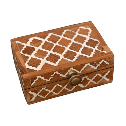 Wooden Bone Inlay with Moroccan Design