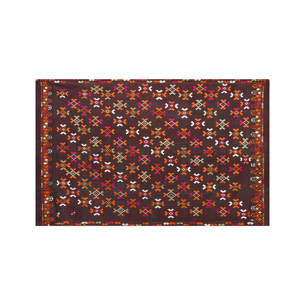 Punjabi Bagh Brown Embroidered with Decorative Silk Thread