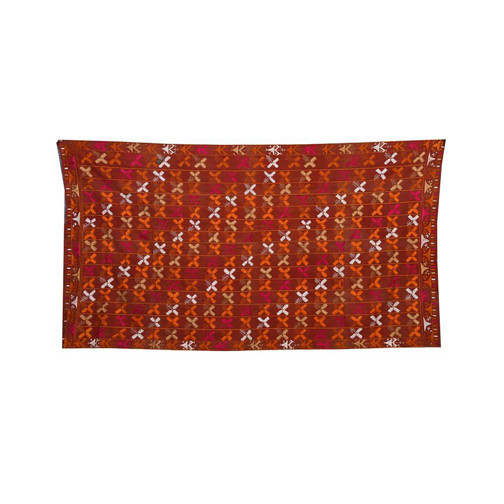 Brown Silk Embroidery Phulkari Wall Decore