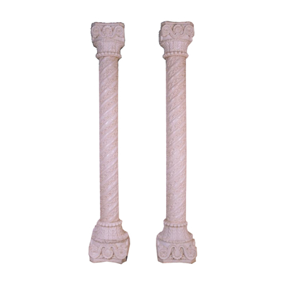 Beautifully Twisted Hand Carved Marble Pillar