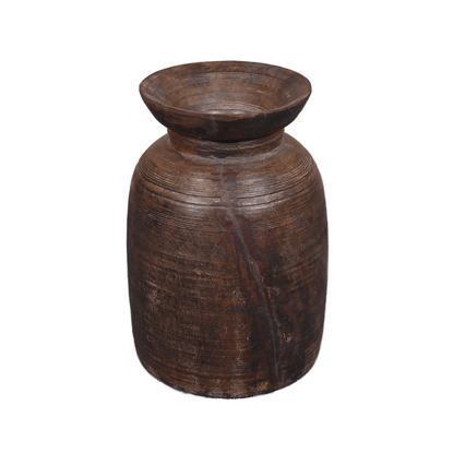 Solid Wood Antique Finish Pot