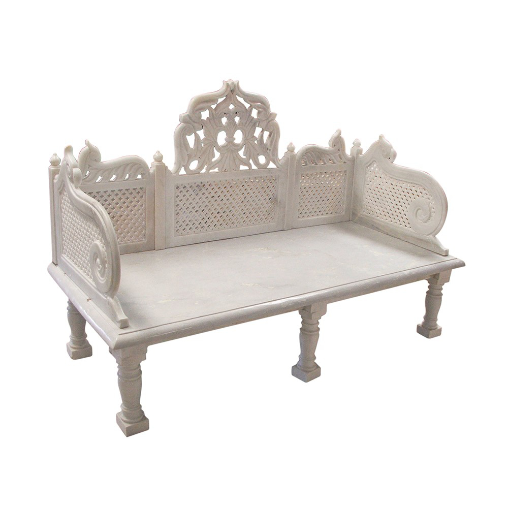 Hand Carved Marble Bench